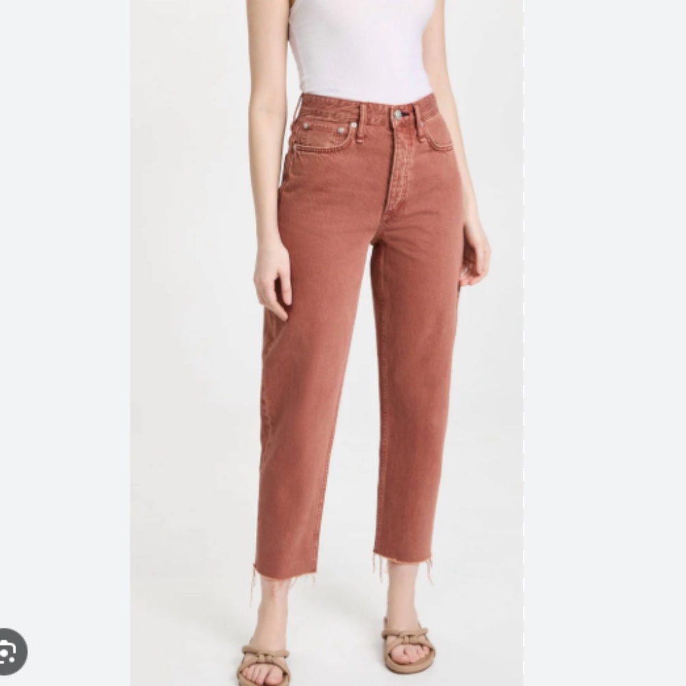 Rag & Bone Alyssa High Rise Straight Jeans in Honey Brown Size 25 EUC